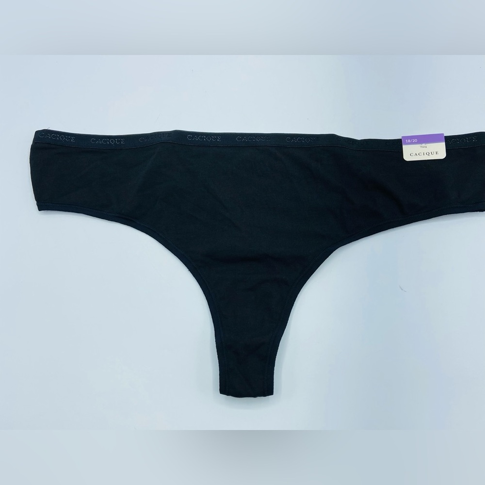 Lane Bryant Cacique Thong Cotton Panties Women’s Plus Size 18/20 Black NWT NEW